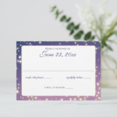 Abend Stars Twinkle Wedding Response RSVP Karte (Stehend Vorderseite)