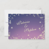 Abend Stars Twinkle Wedding Response RSVP Karte (Rückseite)