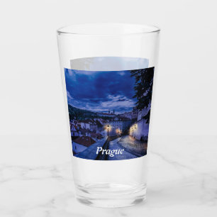 Abend Straße in Prag Glas