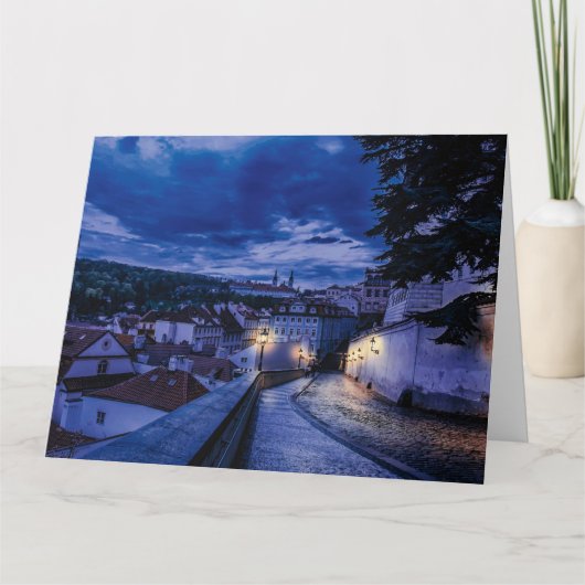 Abend Straße in Prag Karte (Vorderseite)
