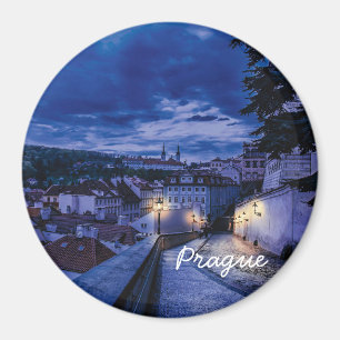 Abend Straße in Prag Magnet