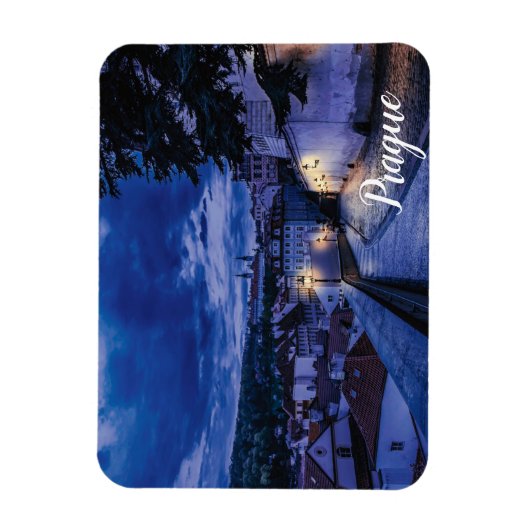 Abend Straße in Prag Magnet (Vertikal)