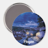 Abend Straße in Prag Magnet (Vorderseite/Rückseite)