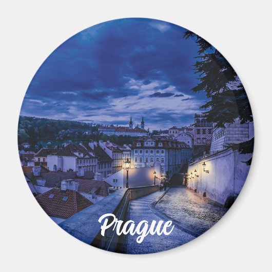 Abend Straße in Prag Magnet (Vorne)