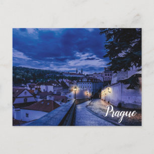 Abend Straße in Prag Postcard Postkarte