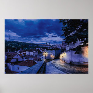 Abend Straße in Prag Poster