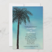 Abend String Lights Palm Tree Einladung Hochzeit (Vorderseite)