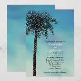 Abend String Lights Palm Tree Einladung Hochzeit