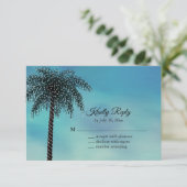 Abend String Lights Palm Tree UAWG türkis RSVP Karte (Stehend Vorderseite)