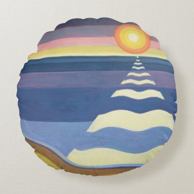 Abend Sun 2003 Rundes Kissen (Vorderseite)