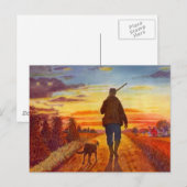 Abend Sun Best Buddies Sonnenuntergang auf Feldern Postkarte (Vorne/Hinten)