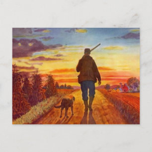 Abend Sun Best Buddies Sonnenuntergang auf Feldern Postkarte