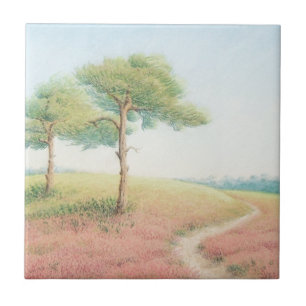 Abend Sun, neue Waldkiefern-Baum-Keramik-Fliese Fliese