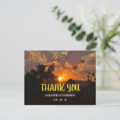 Abend Sunset Scene, Rustic Wedding Danke Postkarte (Stehend Vorderseite)