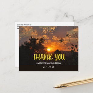 Abend Sunset Scene, Rustic Wedding Danke Postkarte
