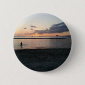 Abend Sunset Tropical Beach Waikiki Oahu Hawaii Button (Vorderseite)