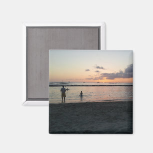Abend Sunset Tropical Beach Waikiki Oahu Hawaii Magnet