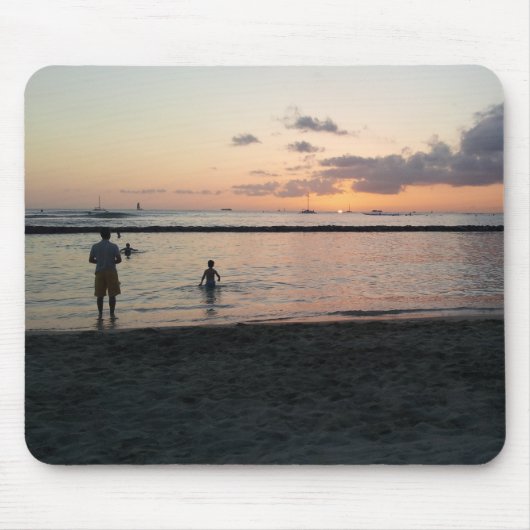 Abend Sunset Tropical Beach Waikiki Oahu Hawaii Mousepad (Vorne)