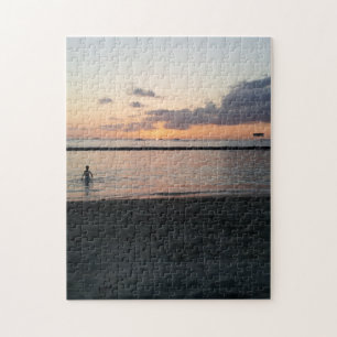 Abend Sunset Tropical Beach Waikiki Oahu Hawaii Puzzle