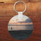Abend Sunset Tropical Beach Waikiki Oahu Hawaii Schlüsselanhänger (Vorderseite)