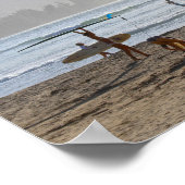 Abend Surfers, Hanalei Bay, Kauai Poster (Ecke)