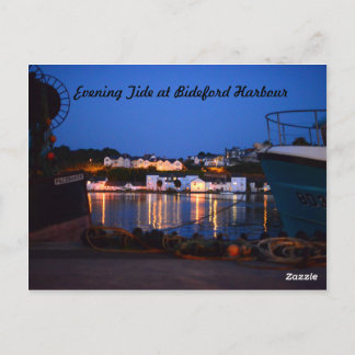 Abend Tide im Hafen von Bideford Postkarte