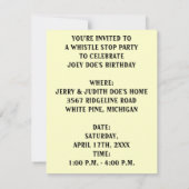 Abend Train Sta Einladung (Rückseite)