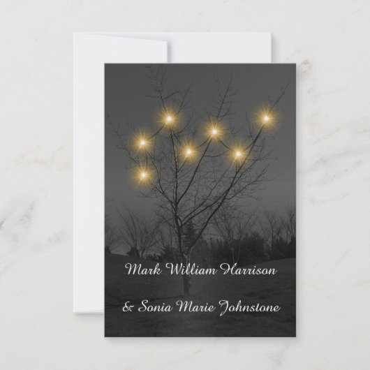 Abend Tree Garden Hochzeit Einladung (Vorderseite)