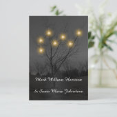 Abend Tree Garden Hochzeit Einladung (Stehend Vorderseite)
