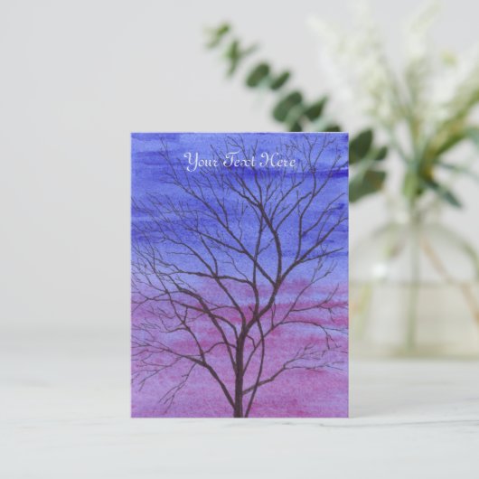 Abend Tree Postcard Postkarte (Stehend Vorderseite)