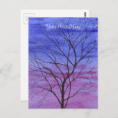 Abend Tree Postcard Postkarte (Vorne/Hinten)