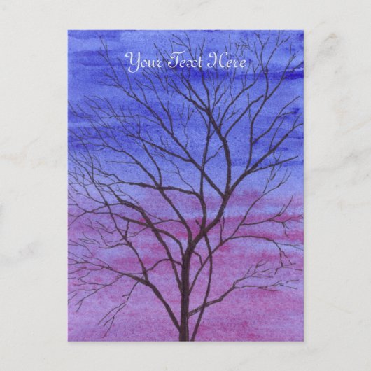 Abend Tree Postcard Postkarte (Vorderseite)