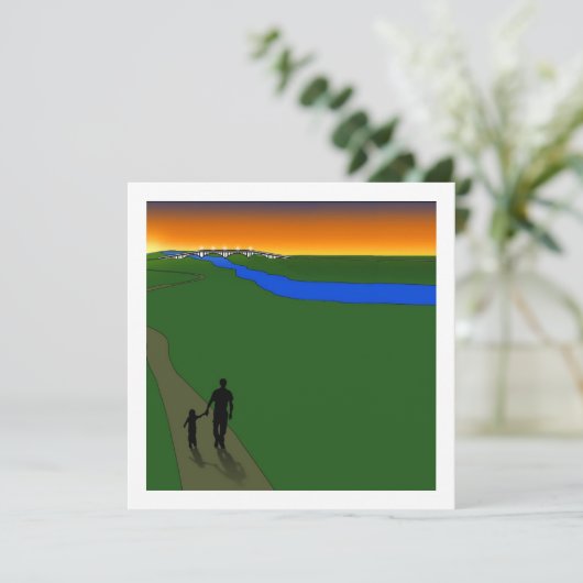 Abend und Vater Einladung (Stehend Vorderseite)