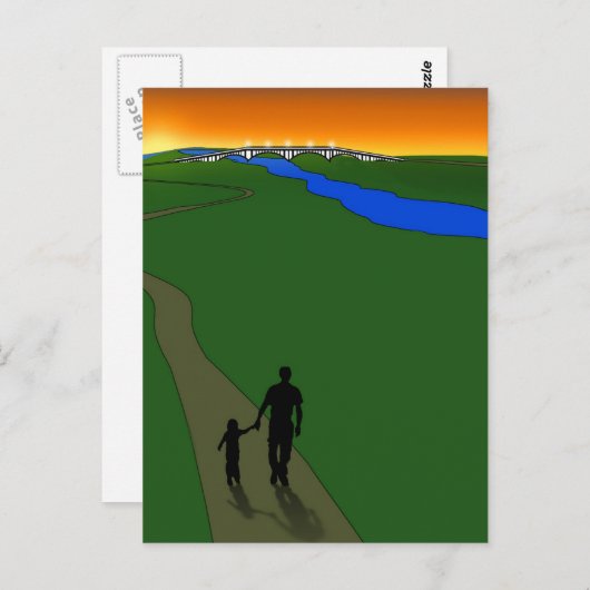 Abend und Vater Postkarte (Vorne/Hinten)