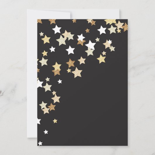 Abend unter den Sternen mit GoldGlitzer Einladung (Rückseite)