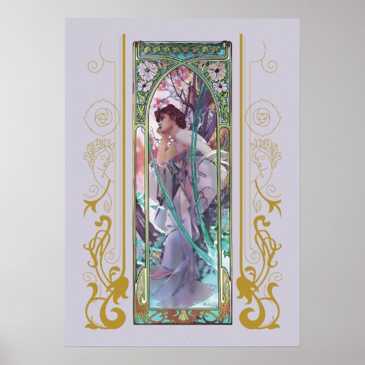 Abend von Alphonse Mucha Poster (Vorne)