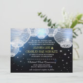 Abend Wedding Navy Paper Lantern Die Cut Einladung (Stehend Vorderseite)