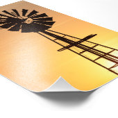 Abend Windmill Silhouette Fotodruck (Ecke)