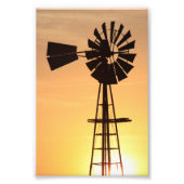 Abend Windmill Silhouette Fotodruck (Vorne)