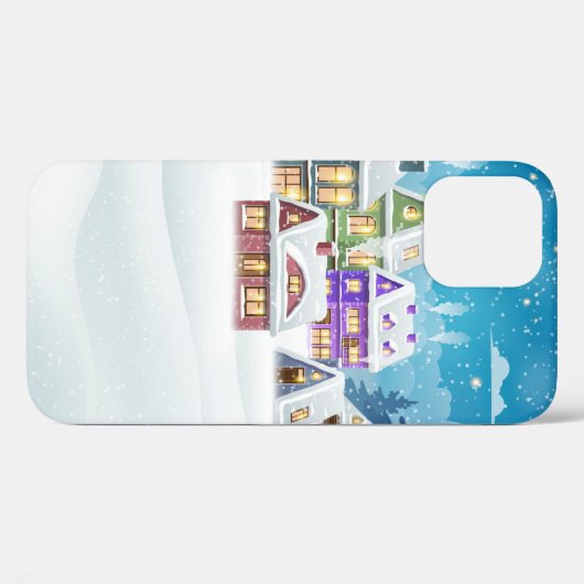 Abend-Winterdörferlandschaft mit schneebedeckter F Case-Mate iPhone Hülle (Rückseite (Horizontal))