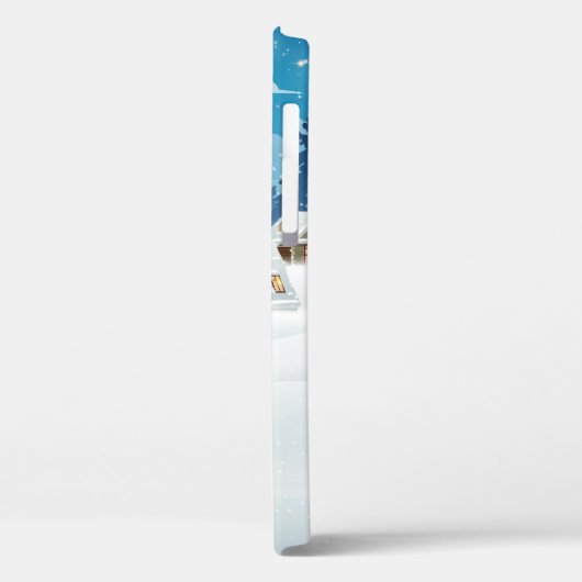 Abend-Winterdörferlandschaft mit schneebedeckter F Case-Mate iPhone Hülle (Rückseite / Links)