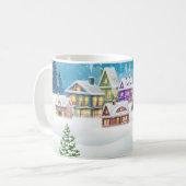 Abend-Winterdörferlandschaft mit schneebedeckter F Kaffeetasse (Vorderseite Links)