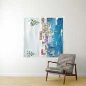 Abend-Winterdörferlandschaft mit schneebedeckter F Wandteppich (Beispiel (Horizontal))