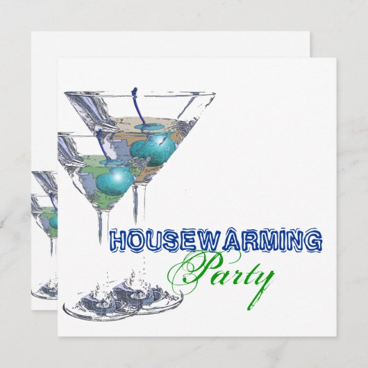 Abendcocktail Party CUSTOMIZE Einladung (Vorne/Hinten)