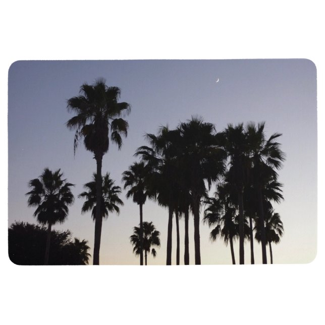Abenddämmerung mit tropischen Palmen Bodenmatte (Vorderseite)