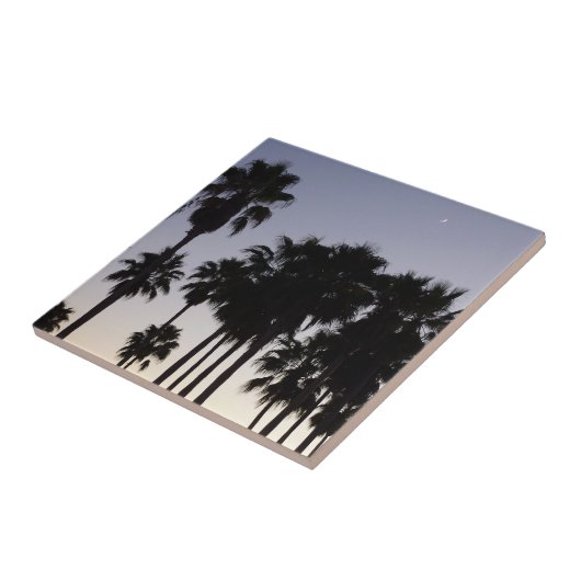 Abenddämmerung mit tropischen Palmen Fliese (Seite)