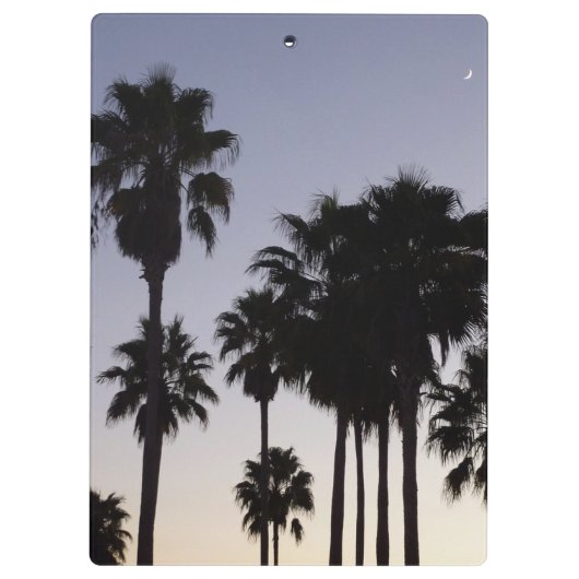 Abenddämmerung mit tropischen Palmen Klemmbrett (Rückseite)