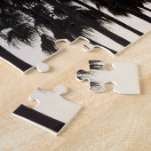 Abenddämmerung mit tropischen Palmen Puzzle (Seite)