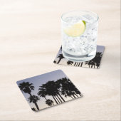 Abenddämmerung mit tropischen Palmen Rechteckiger Pappuntersetzer (Vor Ort)