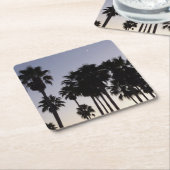 Abenddämmerung mit tropischen Palmen Rechteckiger Pappuntersetzer (angewinkelt)